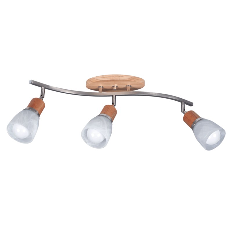 Plafón de Techo de Madera Paraíso con 3 Luces