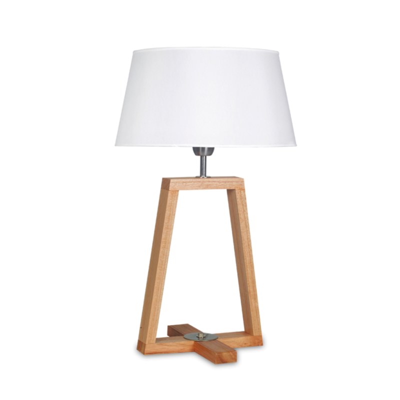 Lámpara de Mesa en Madera Paraíso con Pantalla de Lino - Estilo Nórdico y Elegancia Natural