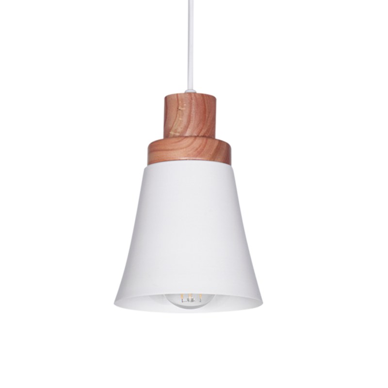 Lampara Colgante Techo Madera Paraíso Campana Metal Carilux