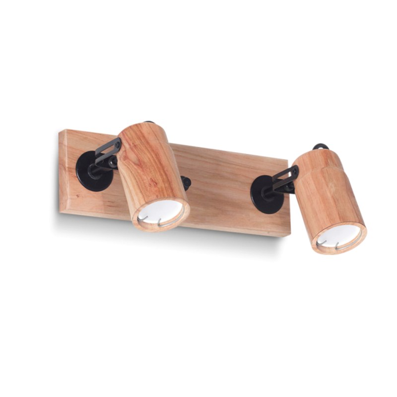 Aplique de 2 luces en madera paraíso mate en blanco o negro