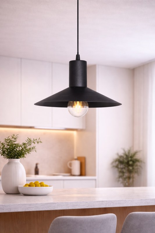 Lámpara Colgante Rennes Ø25 cm de Chapa | Diseño Moderno E27 Blanco o Negro