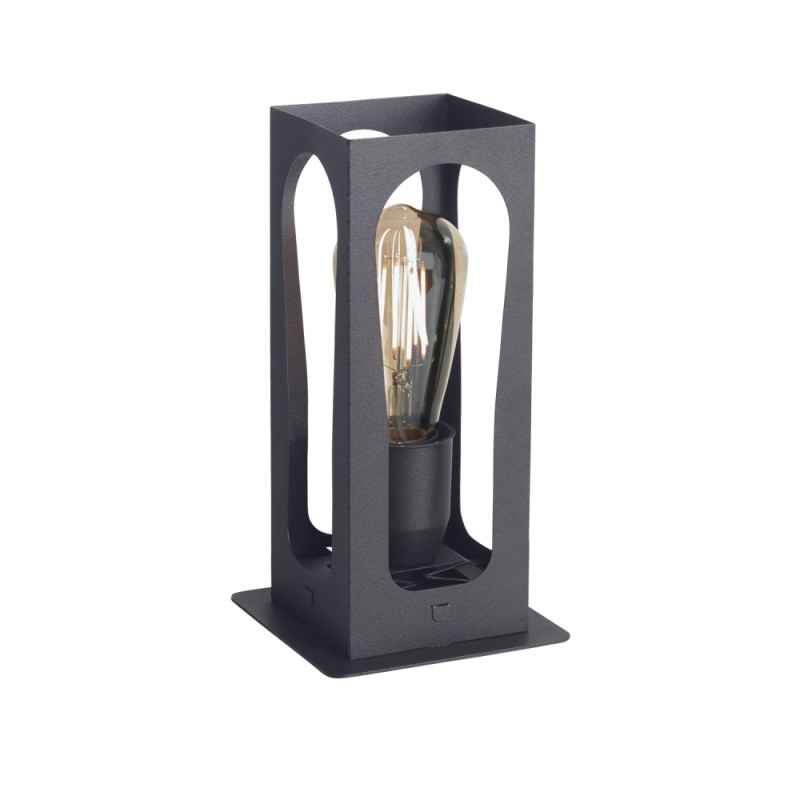 Velador FANO de 1 Luz - Diseño Compacto en Metal Negro o Blanco | Portalámparas E27 | Altura 24,6 cm