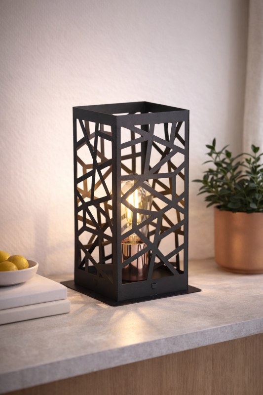 Velador de Escritorio CATANIA de Hierro - Diseño Industrial de 1 Luz | Portalámparas E27 | Altura 29