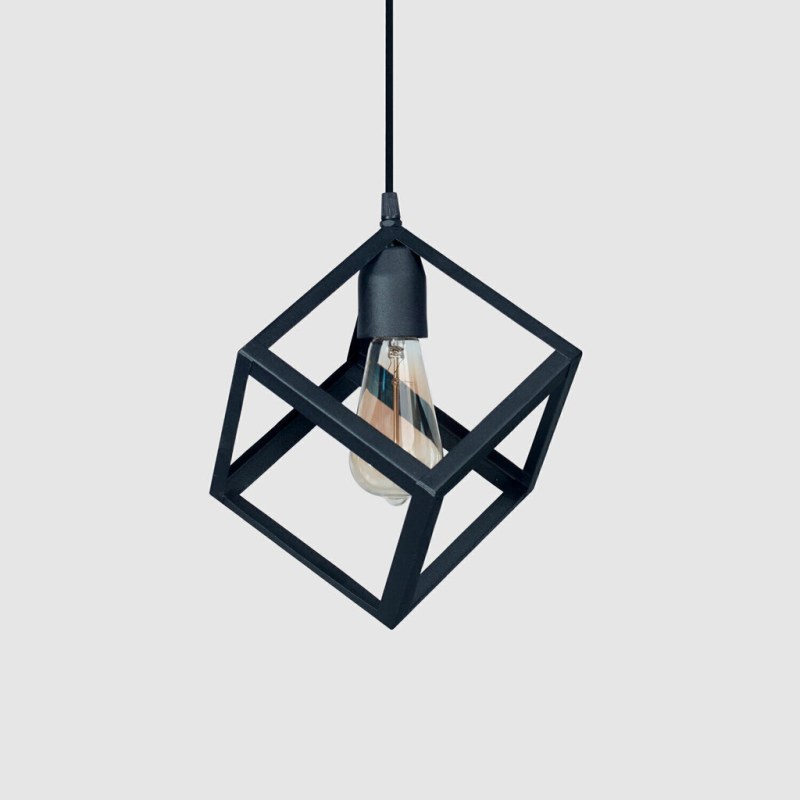 Lámparas colgante de techo Colgante "CUBO" de 1 luz en blanco o negro