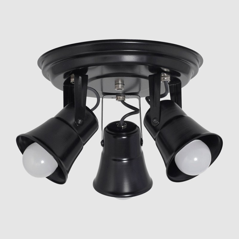 Spot Redondo de 3 Luces con Capuchón de Chapa Curvo - E27