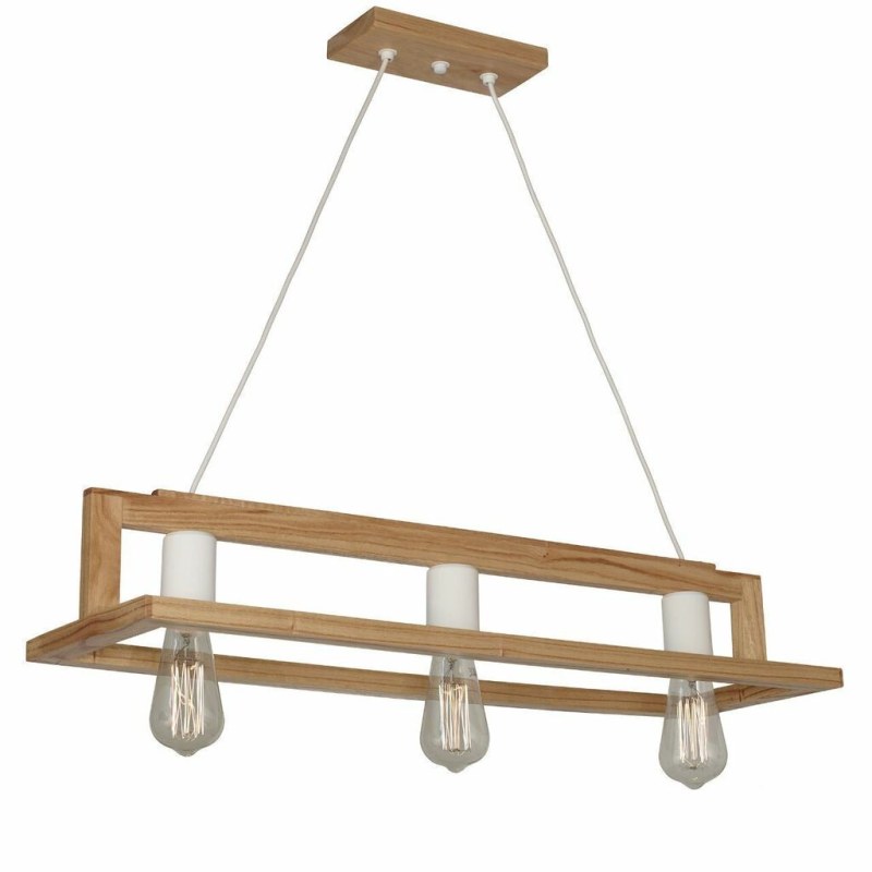 Lámpara De Techo Colgante de 3 Luces en Madera Paraíso - Elegancia Natural para Tu Hogar