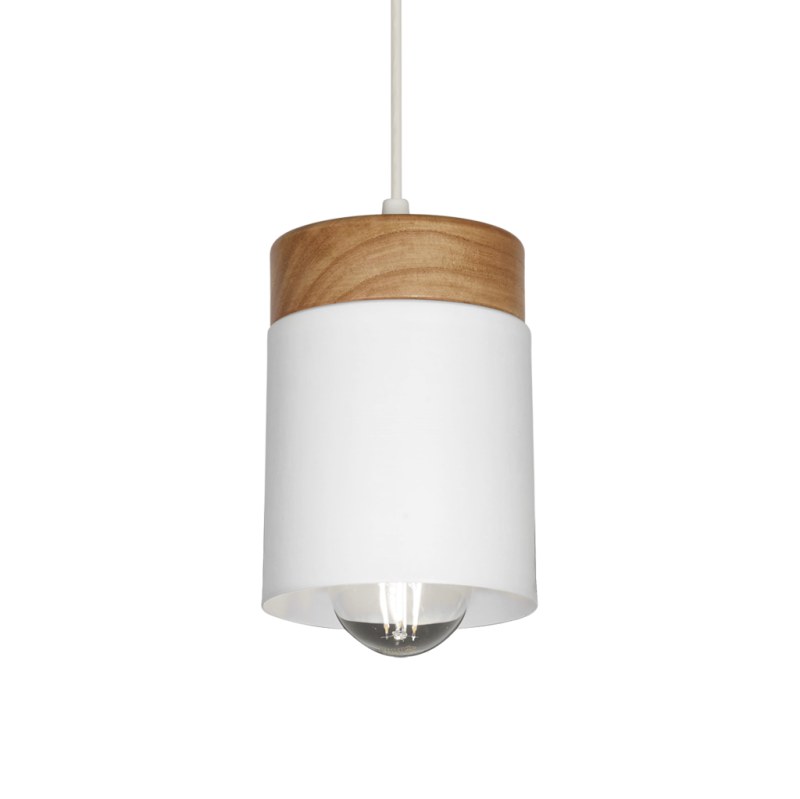 Colgante de techo 1 Luz Ø11x16 cm - Blanco o Negro | Portalámparas E27