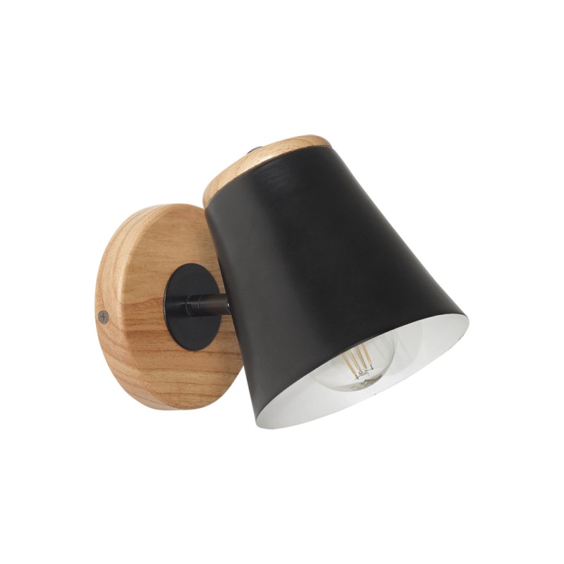 Aplique de Pared KONA 1L - 1 Luz | Blanco o Negro | Lámpara E27 - 2