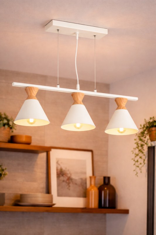 Colgante ROME 3L - 3 Luces | Blanco o Negro | Lámpara E27