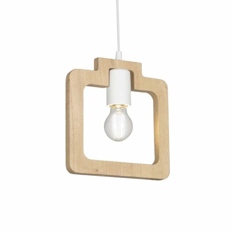 Colgante Cuadrado Kiri Natural - Diseño Geométrico en Blanco o Negro