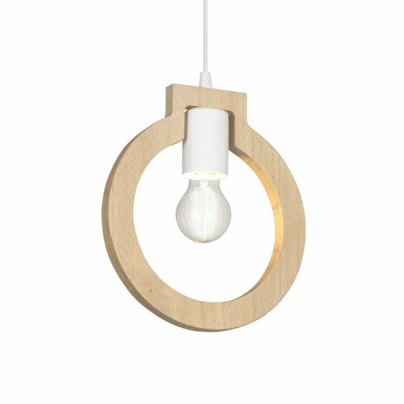Colgante Círculo Kiri Natural - Diseño Geométrico de 23,5 cm en Blanco o Negro