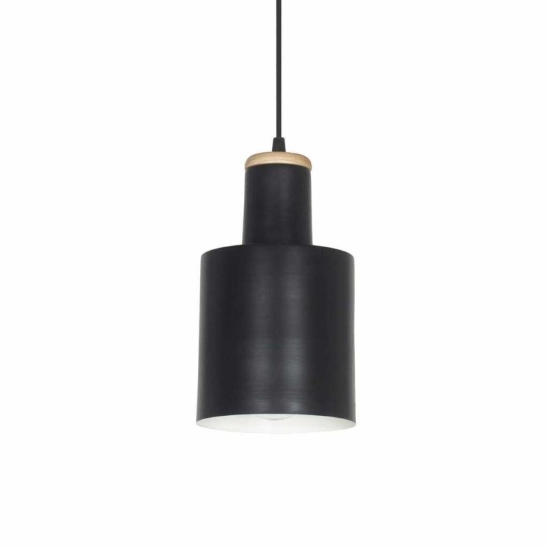 Colgante CILINDRO de Metal y Madera - 15 cm x 27 cm para E27