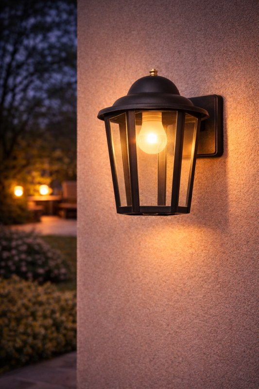 Farol de Pared Colonial Hexagonal F-136N/T Ferrolux Negro Texturado