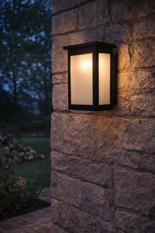 Farol de Pared con Vidrio Arenado F-147N/T Ferrolux Negro Texturado