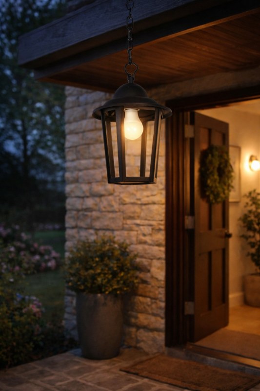 Farol Colgante de Exterior con Cadena FC-136N/T Ferrolux Negro Texturado