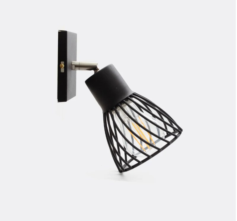 Aplique de Pared Spot Mali 1 Luz Corto | Tulipa de Alambre y Diseño Compacto