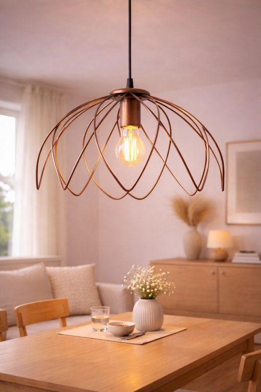 Lámpara Colgante Di Garda Negra o Cobre con Cable | Jaula Decorativa Industrial - UBID - 3