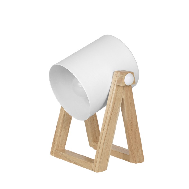 Lámpara de Mesa Bari Madera Paraíso y Metal E27 LED Diseño Moderno Nórdico