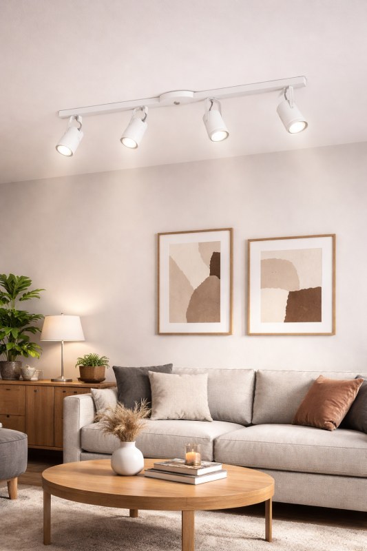 Spot Granada 4 Luces GU10 Moderno Techo Negro o Blanco 70cm Direccionable - 2