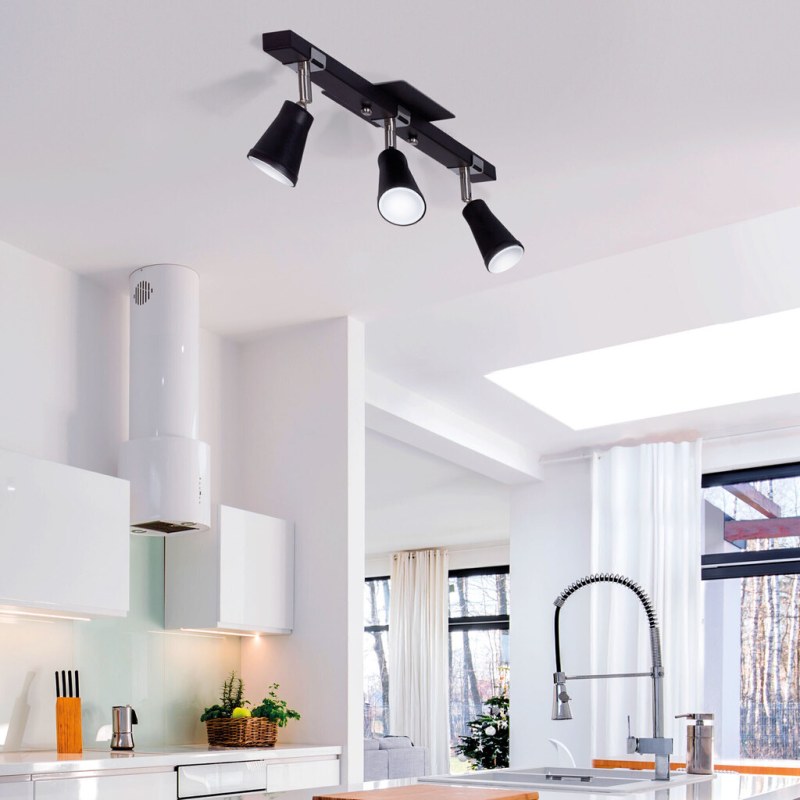 Spot de Techo Dublin 3 Luces GU10 Orientable Blanco, Negro o Acero Ferrolux