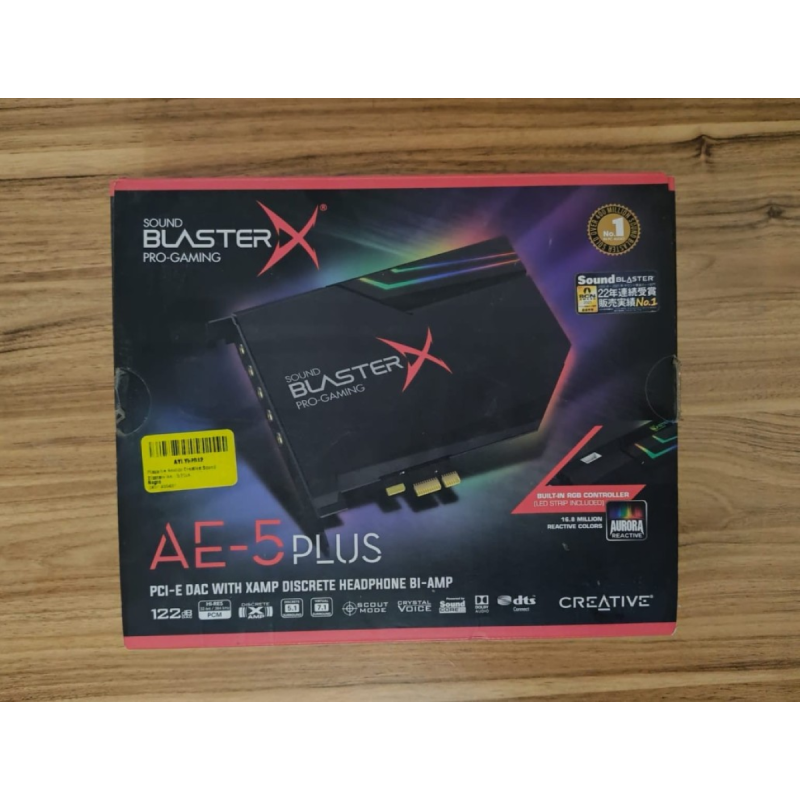 Placa de sonido sound blaster x pro-gaming ae-5 plus rgb