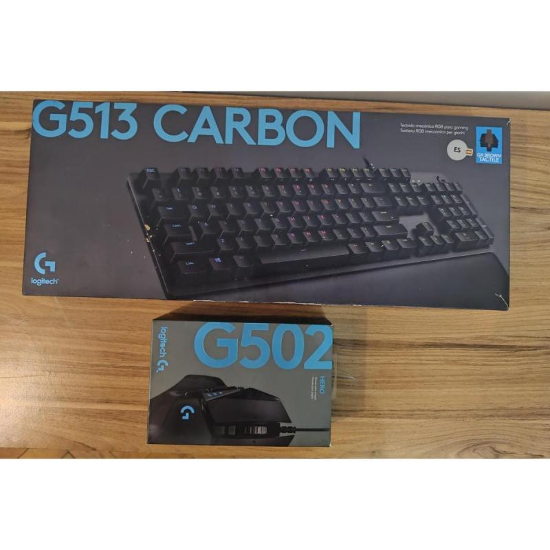 COMBO Teclado Logitech G 513 CARBÓN y Mouse Logitech G 502 HERO!