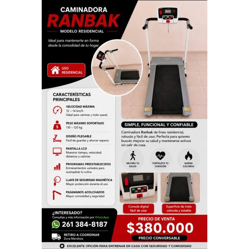 Cinta De Correr Eléctrica Ranbak Ran 500 Plegable