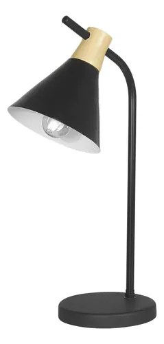 Lámpara De Escritorio Carilux A44n 42cm Velador Negro Negro