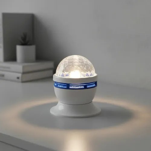 Velador Esfera Luminosa Cristal Usb Estrellas Blanco Cristal