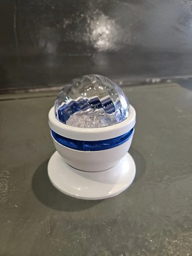 Velador Esfera Luminosa Cristal Usb Estrellas Blanco Cristal - 5