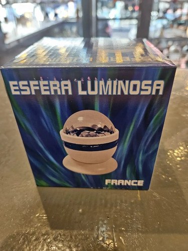 Velador Esfera Luminosa Cristal Usb Estrellas Blanco Cristal - 6