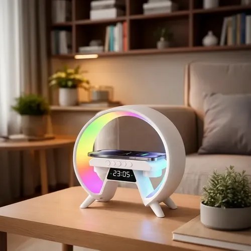 Parlante X63 Bluetooth Con Cargador Inalámbrico Luz Rgb Blanco