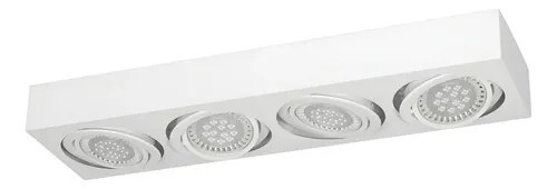 Lampara Plafon Ferrolux P-491b/t Techo Cardanico 4 Luces Led Ar111 Rectangular Estructura Blanco