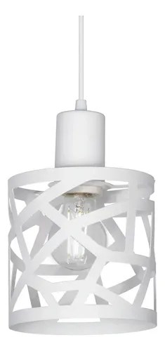 Lampara Colgante Metalica Calada Ø15cm E27 Ronda Ferrolux Color Blanco