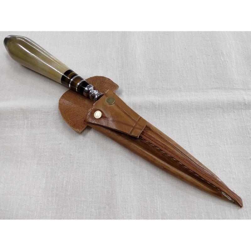 Cuchillo artesanal campero disco de arado asta de vaca 14 cm - 3