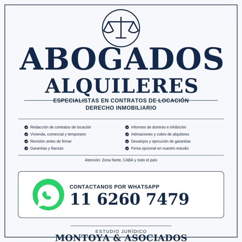 Alquileres -contratos de locacion- abogados especialistas 1162607479