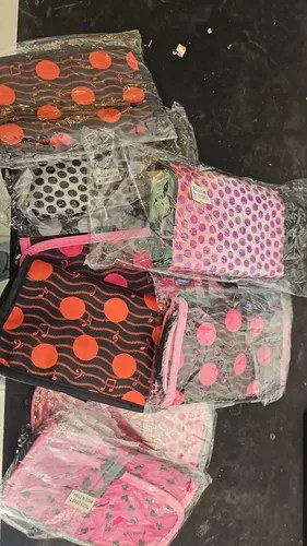 Pack X10 Neceser Bolso Porta Cosmeticos Maquillaje Colores Rojo Floreado