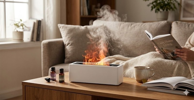 HUMIDIFICADOR EFECTO DE FUEGO - AROMA TERAPIA