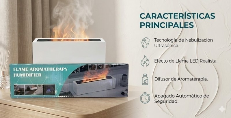 HUMIDIFICADOR EFECTO DE FUEGO - AROMA TERAPIA - 2
