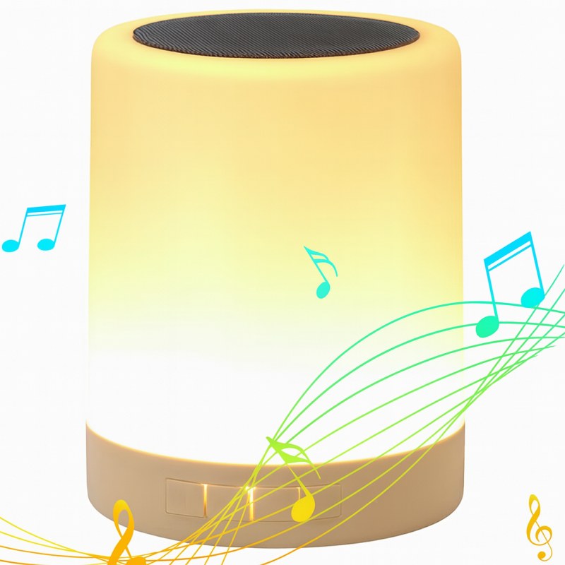 LUZ DE MESA VELADOR CON PARLANTE 7 COLORES LUZ CALIDA