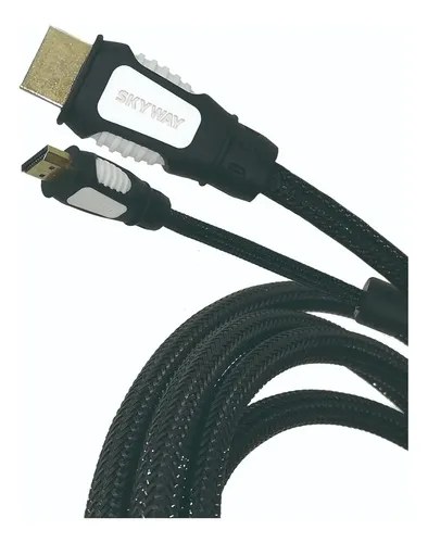 Cable Hdtv Skyway Mallado 1.8m Para 4k A 60hz Con Conectores De Oro