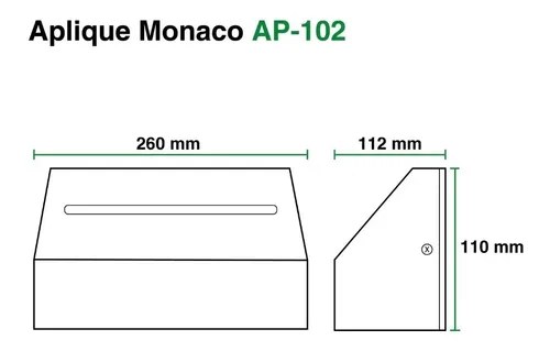 Aplique Exterior Triangular Bidireccional Ferrolux Negro