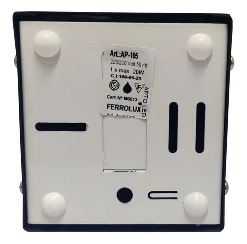 Aplique Pared Monaco Gu10 Unidireccional Ferrolux Negro Negro - 9