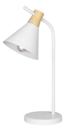 Lámpara Veladormetal Pantalla Orientable E27 42 Cm Altura Blanco