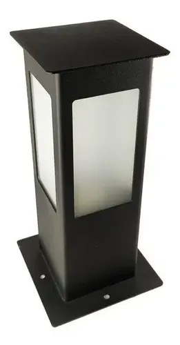 Farol De Hierro Negro 40cm Para Exterior Led Rosca E27 Pared - 2