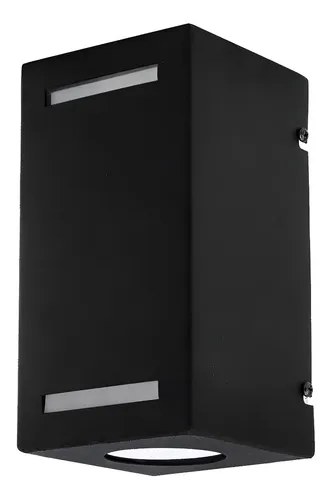 Aplique Pared Exterior Bidireccional Frente Vidrio Negro Negro - 2