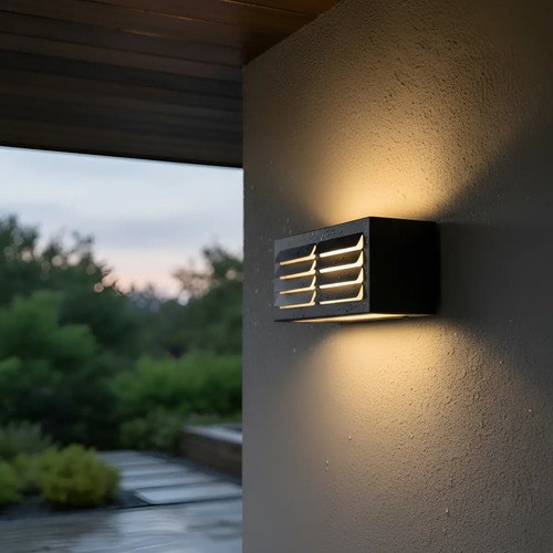 Aplique Difusor Exterior De Pared Lorca E27 Apto Led Negro Negro - 4