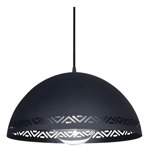 Lampara Colgante Leon Estructura Negro Ferrolux 42 Cm Negro