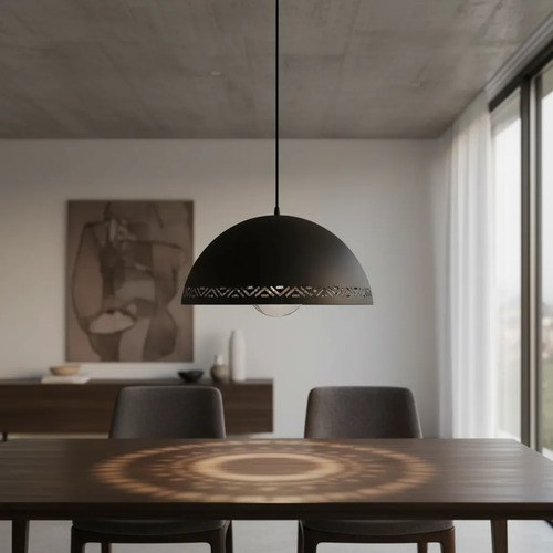Lampara Colgante Leon Estructura Negro Ferrolux 42 Cm Negro - 2