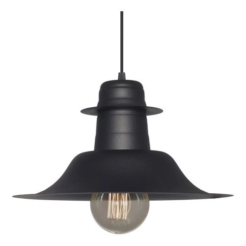Lámpara Colgante Ferrolux Metal Negra Vintage E27 35cm Negro - 5